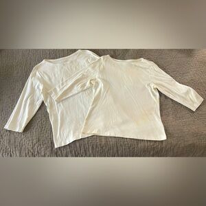 Naturals by Coldwater Creek bundle 2 medium 3/4 sleeve white tops organic cotton